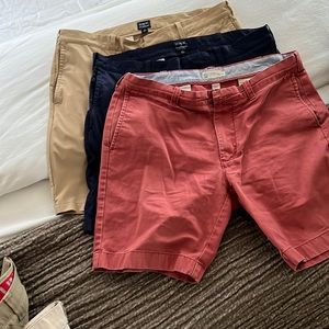 J. Crew Men’s Shorts: Chinos and Two Performance Fabric Size 35-36